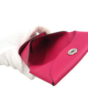 美品 エルメス バスティア Y刻印(2020年製) シェーブル シルバー金具 ピンク コインケース 小銭入れ 0017【中古】HERMES