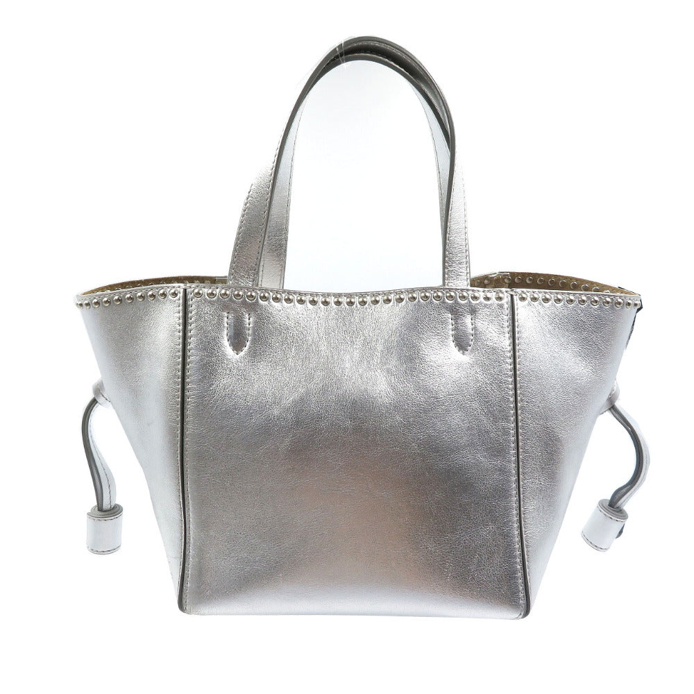 美品 ジェイアンドエムデヴィッドソン ベルミニ カーフ スウェード シルバー金具 シルバー ハンドバッグ 0018【中古】J&M DAVIDSON