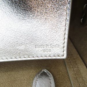 美品 ジェイアンドエムデヴィッドソン ベルミニ カーフ スウェード シルバー金具 シルバー ハンドバッグ 0018【中古】J&M DAVIDSON