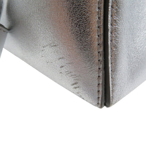 美品 ジェイアンドエムデヴィッドソン ベルミニ カーフ スウェード シルバー金具 シルバー ハンドバッグ 0018【中古】J&M DAVIDSON