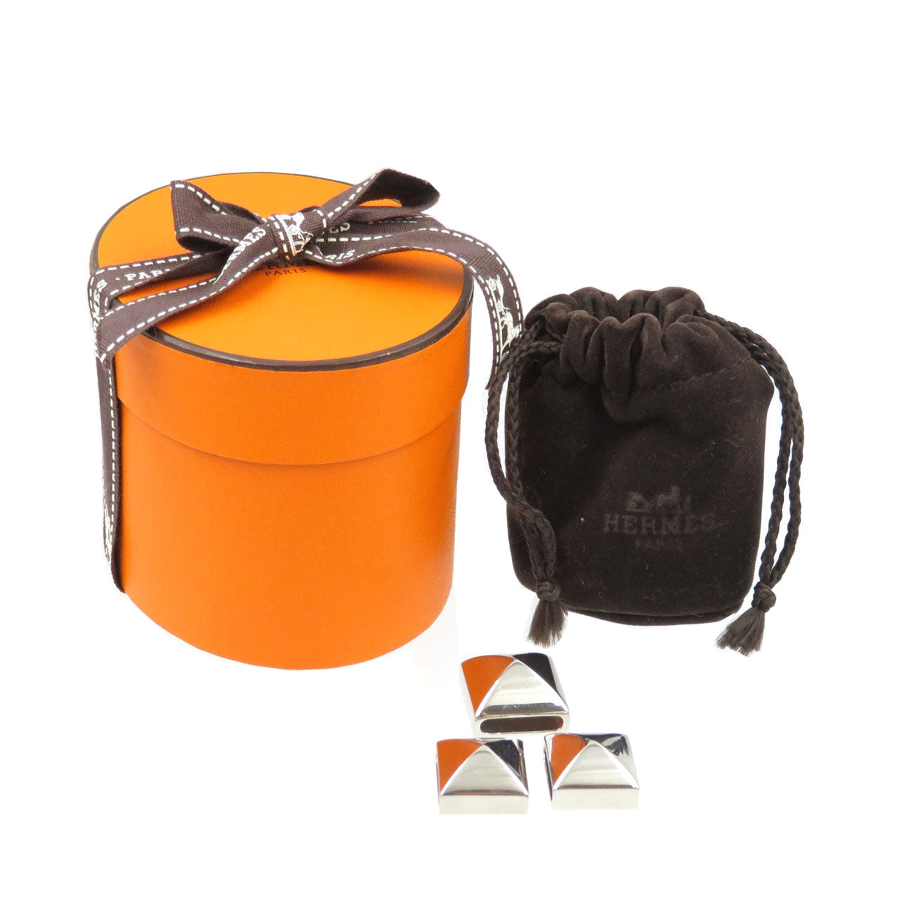 エルメス メドール ツイリー用 メタル シルバー スカーフリング 0019【中古】HERMES