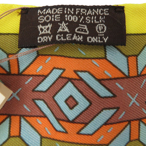 未使用 エルメス ツイリー シルク イエロー 黄色 オレンジ マルチカラー スカーフ 0024【中古】HERMES