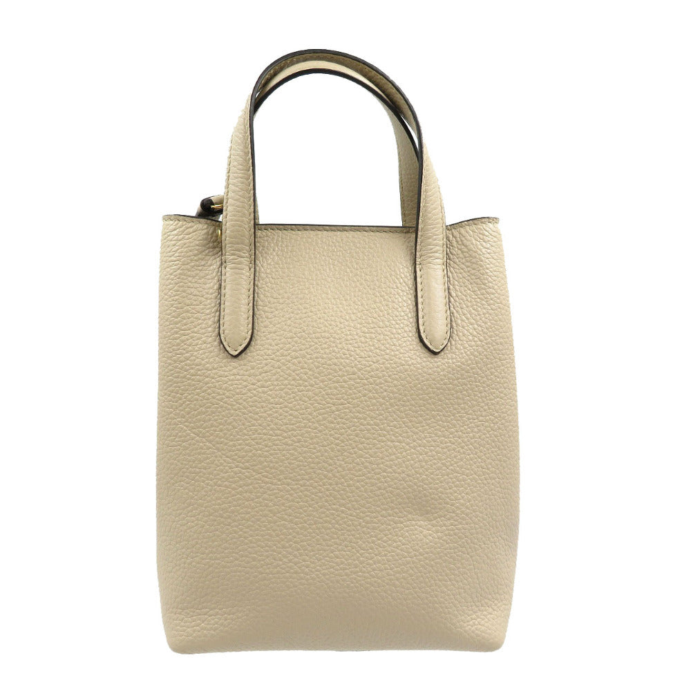 未使用 サルヴァトーレフェラガモ 2WAY ガンチーニ カーフスキン ゴールド金具 ベージュ ハンドバッグ ショルダーバッグ 0026【中古】Salvatore Ferragamo