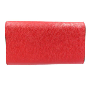 未使用 グッチ 453164 アニマリエ コンチネンンタルウォレット レザー ゴールド金具 レッド 長財布 0027【中古】GUCCI