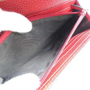 未使用 グッチ 453164 アニマリエ コンチネンンタルウォレット レザー ゴールド金具 レッド 長財布 0027【中古】GUCCI