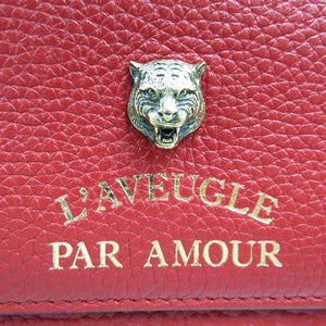 未使用 グッチ 453164 アニマリエ コンチネンンタルウォレット レザー ゴールド金具 レッド 長財布 0027【中古】GUCCI