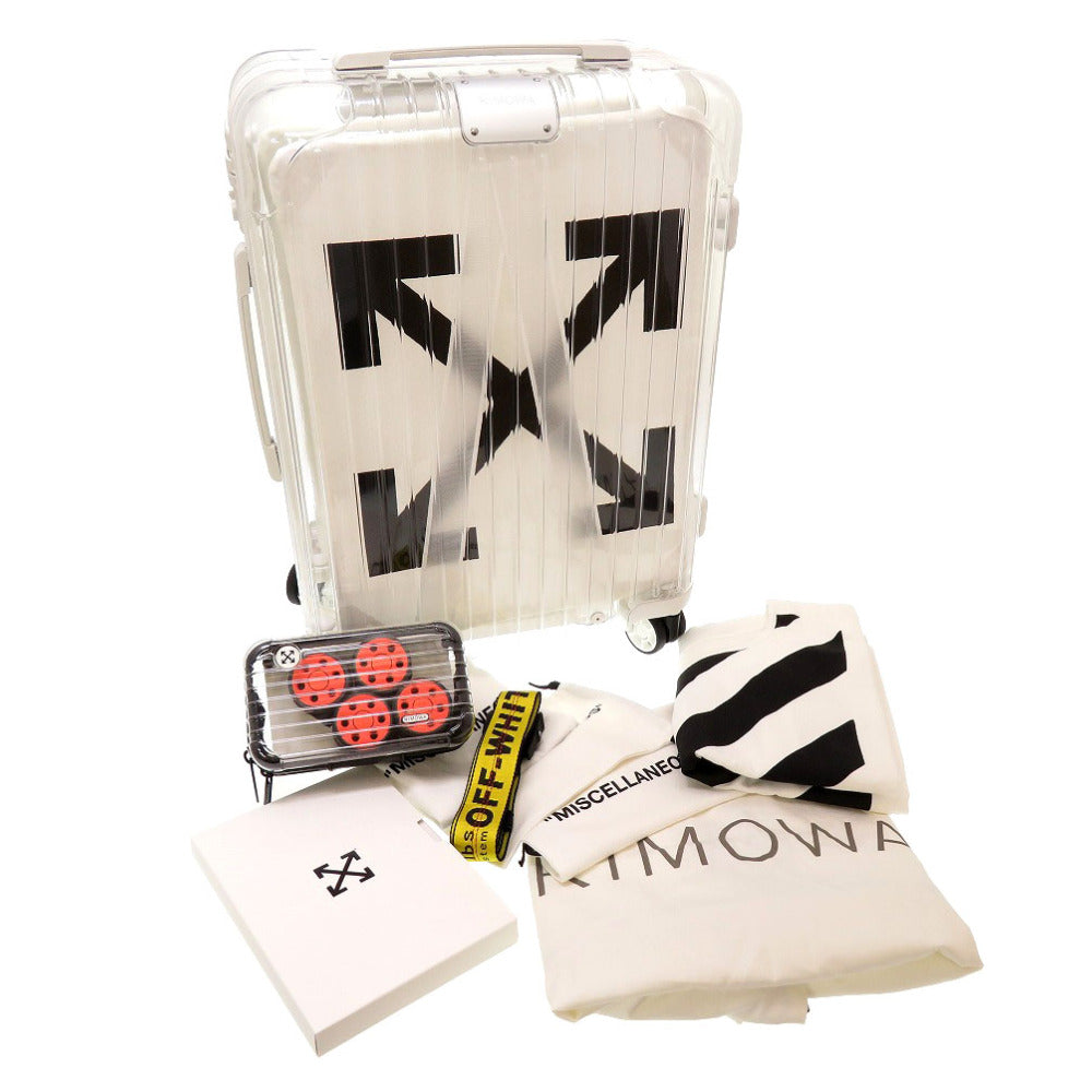 新品同様 リモワ × オフホワイト エッセンシャル53 シースルー ホワイト 83290002 ポリカーボネート キャリーバッグ キャリーケース スーツケース バッグ 白 0104 RIMOWA × OFF WHITE