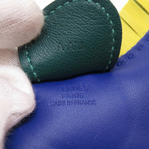 新品同様 エルメス ロデオチャームMM アニューミロ A刻印(2017年製) ブルーエレクトリック マラカイト ライム キーホルダー バッグチャーム 0039【中古】HERMES