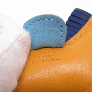 新品同様 エルメス ロデオチャームPM アニューミロ D刻印(2019年製) ナチュラルサブレ セレステ ブルーサフィール キーホルダー バッグチャーム 0041【中古】HERMES