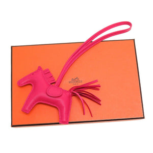 未使用 エルメス ロデオチャームPM アニューミロ Y刻印(2020年製) ローズメキシコ キーホルダー バッグチャーム 0042【中古】HERMES