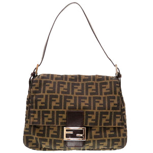 美品 フェンディ マンマバケット キャンバス ブラウン ハンドバッグ バッグ 茶 0048 【中古】 FENDI
