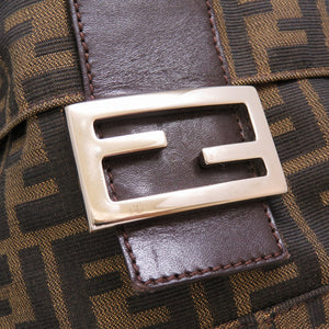 美品 フェンディ マンマバケット キャンバス ブラウン ハンドバッグ バッグ 茶 0048 【中古】 FENDI