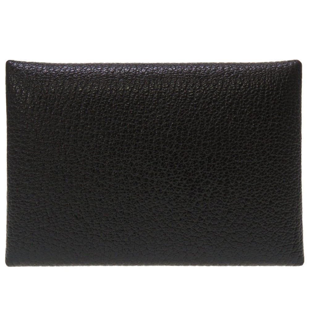 新品同様 エルメス カルヴィ デュオ シェーブル ブラック シルバー金具Z刻印(2021年製) コインケース 小銭入れ 財布 黒 0052 【中古】 HERMES