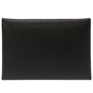 新品同様 エルメス カルヴィ デュオ シェーブル ブラック シルバー金具Z刻印(2021年製) コインケース 小銭入れ 財布 黒 0052 【中古】 HERMES