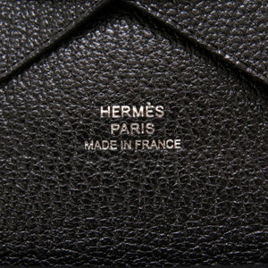 新品同様 エルメス カルヴィ デュオ シェーブル ブラック シルバー金具Z刻印(2021年製) コインケース 小銭入れ 財布 黒 0052 【中古】 HERMES