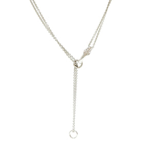 エルメス ギャロップ ダイヤ 2連チェーン シルバー 925 ネックレス ダイヤモンド アクセサリー 0053【中古】HERMES ジュエリー