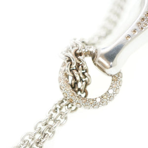 エルメス ギャロップ ダイヤ 2連チェーン シルバー 925 ネックレス ダイヤモンド アクセサリー 0053【中古】HERMES ジュエリー