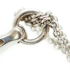 エルメス ギャロップ ダイヤ 2連チェーン シルバー 925 ネックレス ダイヤモンド アクセサリー 0053【中古】HERMES ジュエリー