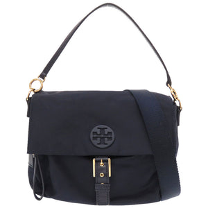 トリーバーチ ナイロン レザー ネイビー ゴールド金具 ショルダーバッグ バッグ 紺 0055 【中古】 TORY BURCH