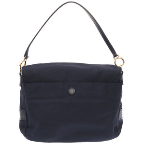 トリーバーチ ナイロン レザー ネイビー ゴールド金具 ショルダーバッグ バッグ 紺 0055 【中古】 TORY BURCH