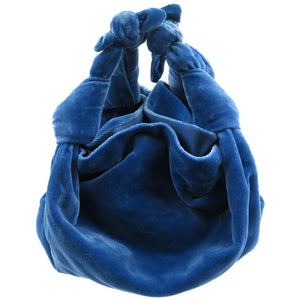 ザ・ロウ アスコット バッグ スモール ベルベット ブルー ハンドバッグ 0062【中古】THE ROW