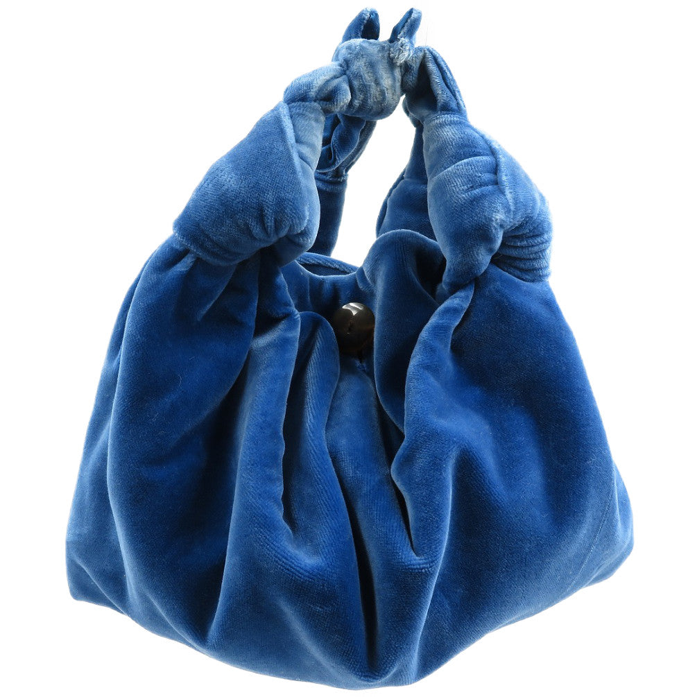 ザ・ロウ アスコット バッグ スモール ベルベット ブルー ハンドバッグ 0062【中古】THE ROW