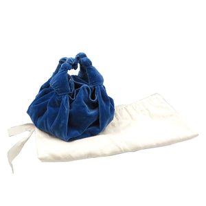 ザ・ロウ アスコット バッグ スモール ベルベット ブルー ハンドバッグ 0062【中古】THE ROW