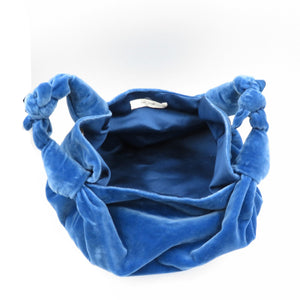 ザ・ロウ アスコット バッグ スモール ベルベット ブルー ハンドバッグ 0062【中古】THE ROW