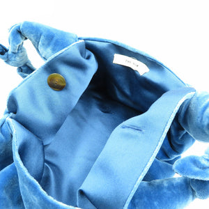 ザ・ロウ アスコット バッグ スモール ベルベット ブルー ハンドバッグ 0062【中古】THE ROW