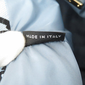 未使用 ミュウミュウ キャンバス ゴールド金具 ライトブルー ブラック 巾着バッグ 0070【中古】MIUMIU