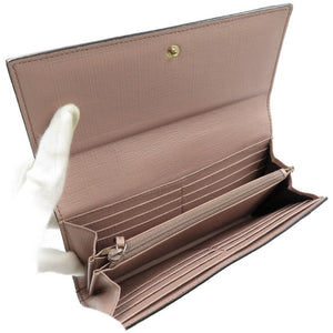 新品同様 グッチ 309760 GGスプリームキャンバス シルバー金具 ベージュ ピンク 長財布 0072【中古】GUCCI