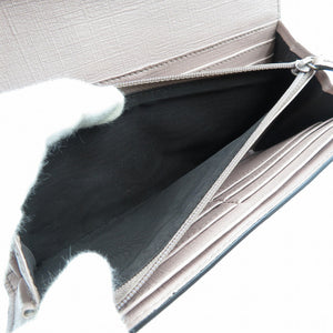 新品同様 グッチ 309760 GGスプリームキャンバス シルバー金具 ベージュ ピンク 長財布 0072【中古】GUCCI