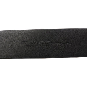 未使用 ボッテガヴェネタ 649375 カーフ メタル ブラック シルバー 105cm ベルト 0073【中古】BOTTEGA VENETA