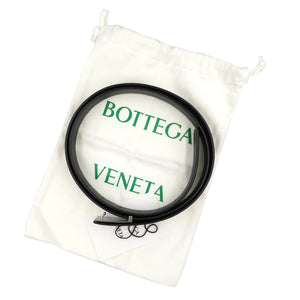 未使用 ボッテガヴェネタ 587092 110㎝ 44INカーフ メタル シルバー金具 ブラック 黒 0074【中古】BOTTEGA VENETA