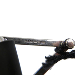 未使用 ボッテガヴェネタ 691009 トライアングル 100cm 40IN ラバー メタル ブラック シルバー ベルト 0075【中古】BOTTEGA VENETA