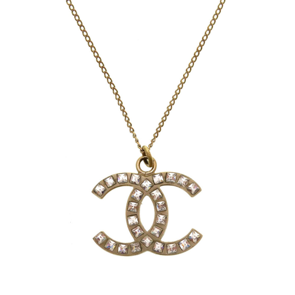 シャネル ストーン ココマーク ゴールド ネックレス アクセサリー 0078 【中古】 CHANEL