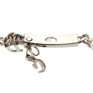 美品 ディオール プレート リボン シルバー チョーカー ネックレス アクセサリー 0079 【中古】 Dior