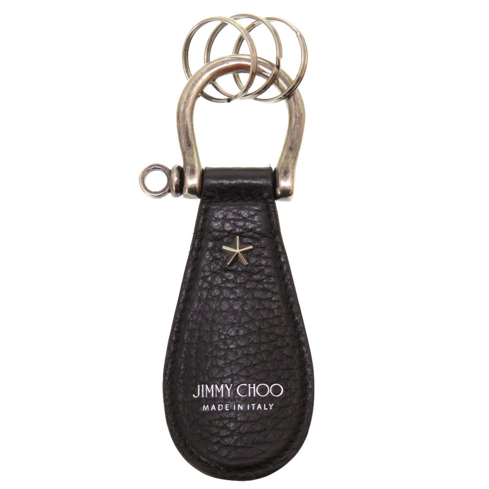 ジミーチュウ スター レザー ブラック キーホルダー 黒 0080 【中古】 JIMMY CHOO