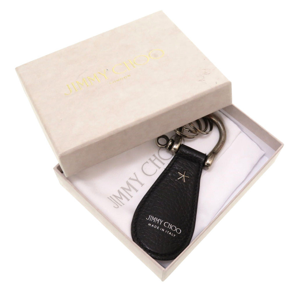 ジミーチュウ スター レザー ブラック キーホルダー 黒 0080 【中古】 JIMMY CHOO
