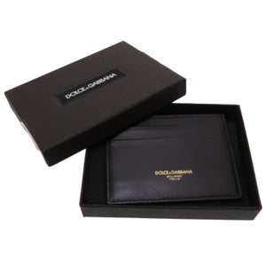 未使用 ドルチェ アンド ガッバーナ レザー ブラック カードケース ケース 黒 0082 【中古】 DOLCE & GABBANA メンズ