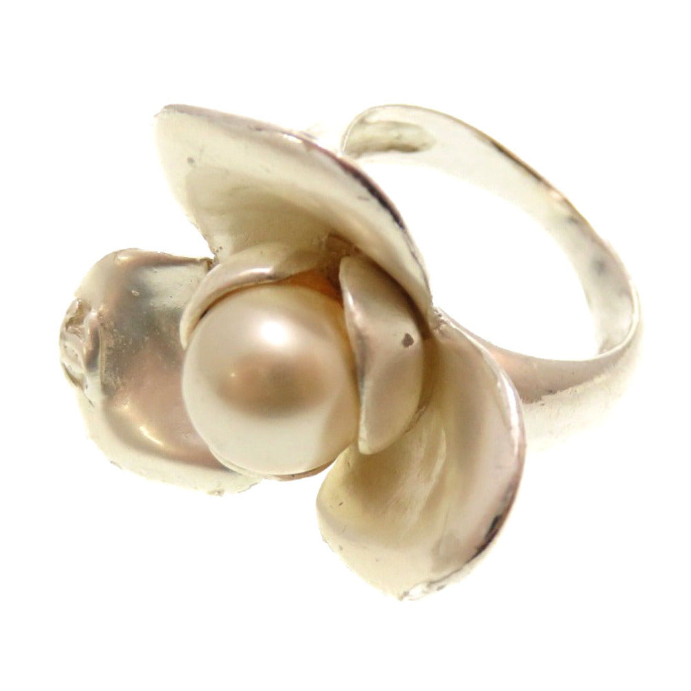 シャネル カメリア フェイクパール シルバー 00T ココマーク リング 指輪 日本サイズ12号 アクセサリー 0091 【中古】 CHANEL