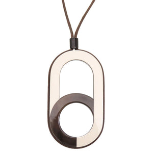 新品同様 エルメス ヴァリシオン バッファローホーン ブラウン ネックレス 0096 【中古】 HERMES