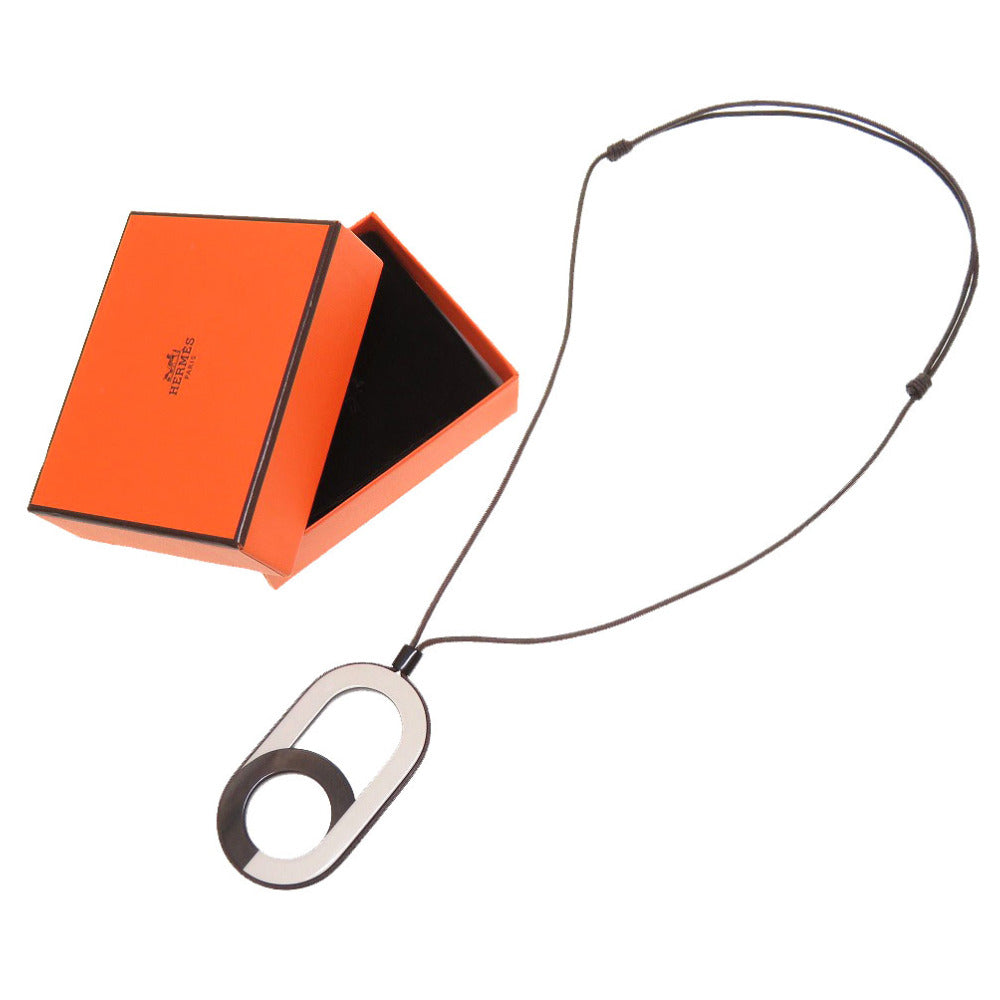 新品同様 エルメス ヴァリシオン バッファローホーン ブラウン ネックレス 0096 【中古】 HERMES