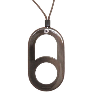 新品同様 エルメス ヴァリシオン バッファローホーン ブラウン ネックレス 0096 【中古】 HERMES