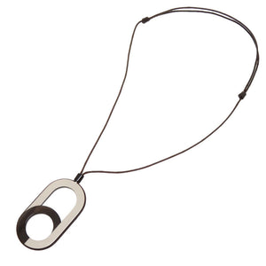 新品同様 エルメス ヴァリシオン バッファローホーン ブラウン ネックレス 0096 【中古】 HERMES