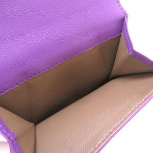 新品同様 ボッテガ ヴェネタ イントレチャート レザー パープル 二つ折り財布 財布 紫 0097 【中古】 BOTTEGA VENETA