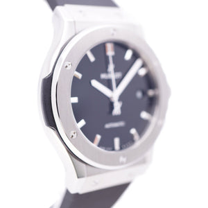 新品同様 ウブロ クラシック フュージョン チタニウム 542.NX.1270.RX 自動巻き 腕時計 チタン/ラバー ブラック 黒文字盤 0101【中古】HUBLOT メンズ