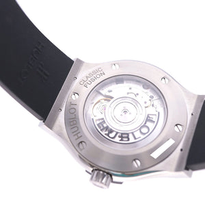 新品同様 ウブロ クラシック フュージョン チタニウム 542.NX.1270.RX 自動巻き 腕時計 チタン/ラバー ブラック 黒文字盤 0101【中古】HUBLOT メンズ