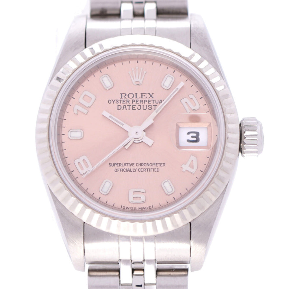 美品 ギャラ付 ロレックス デイトジャスト 79174 K18WG/SS ピンク 自動巻き 腕時計 0103【中古】ROLEX レディース