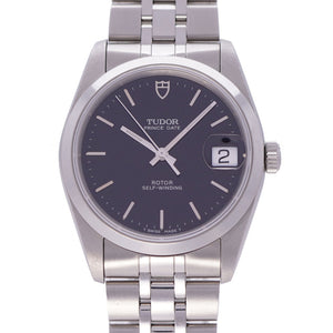 美品 チューダー プリンス デイト 74000 自動巻き 腕時計 ステンレススチール ブラック 黒文字盤 0104【中古】Tudor メンズ
